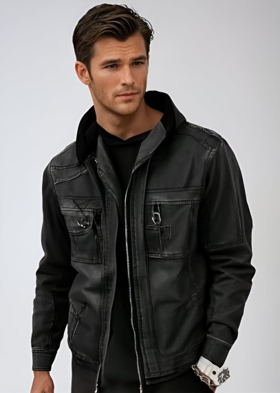 Urban Style - Men's Premium Black Leather Jacket for Winter